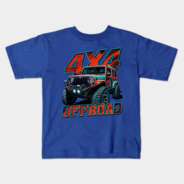 4x4 Jeep Offroad Kids T-Shirt by Polos